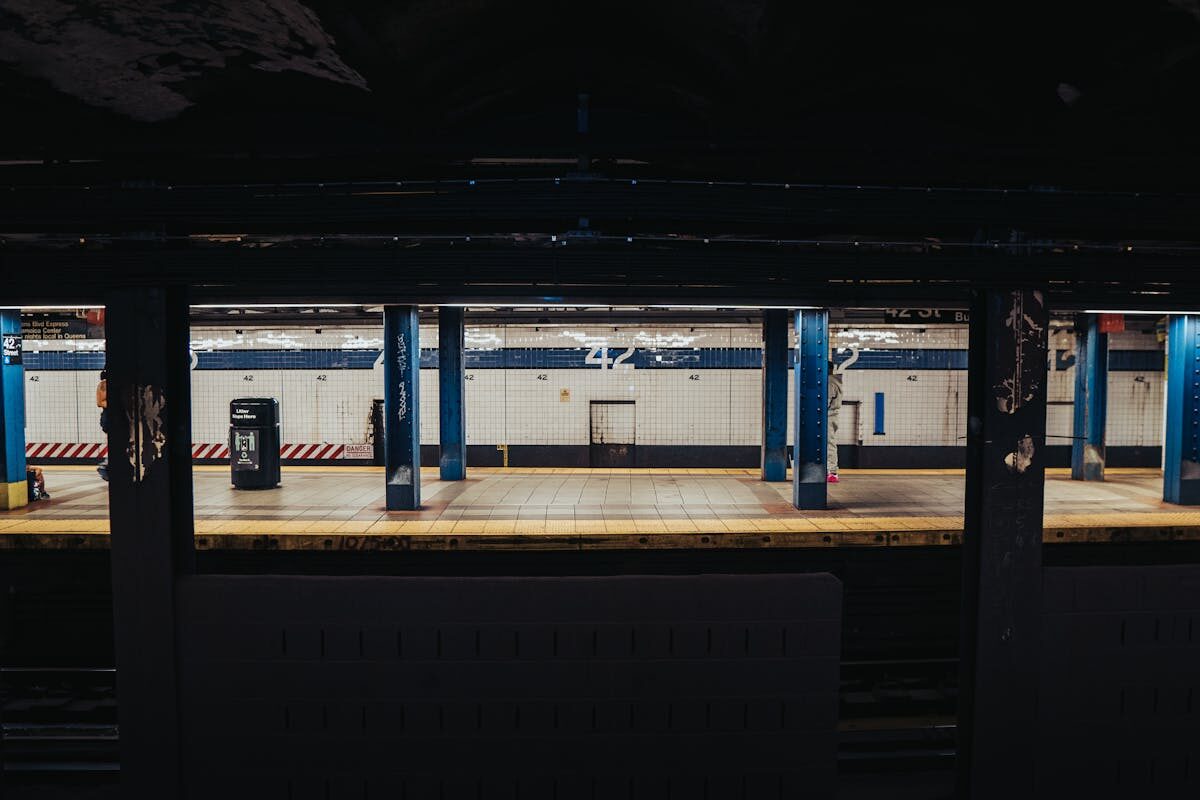 NYC subway platform at 42nd Street Station