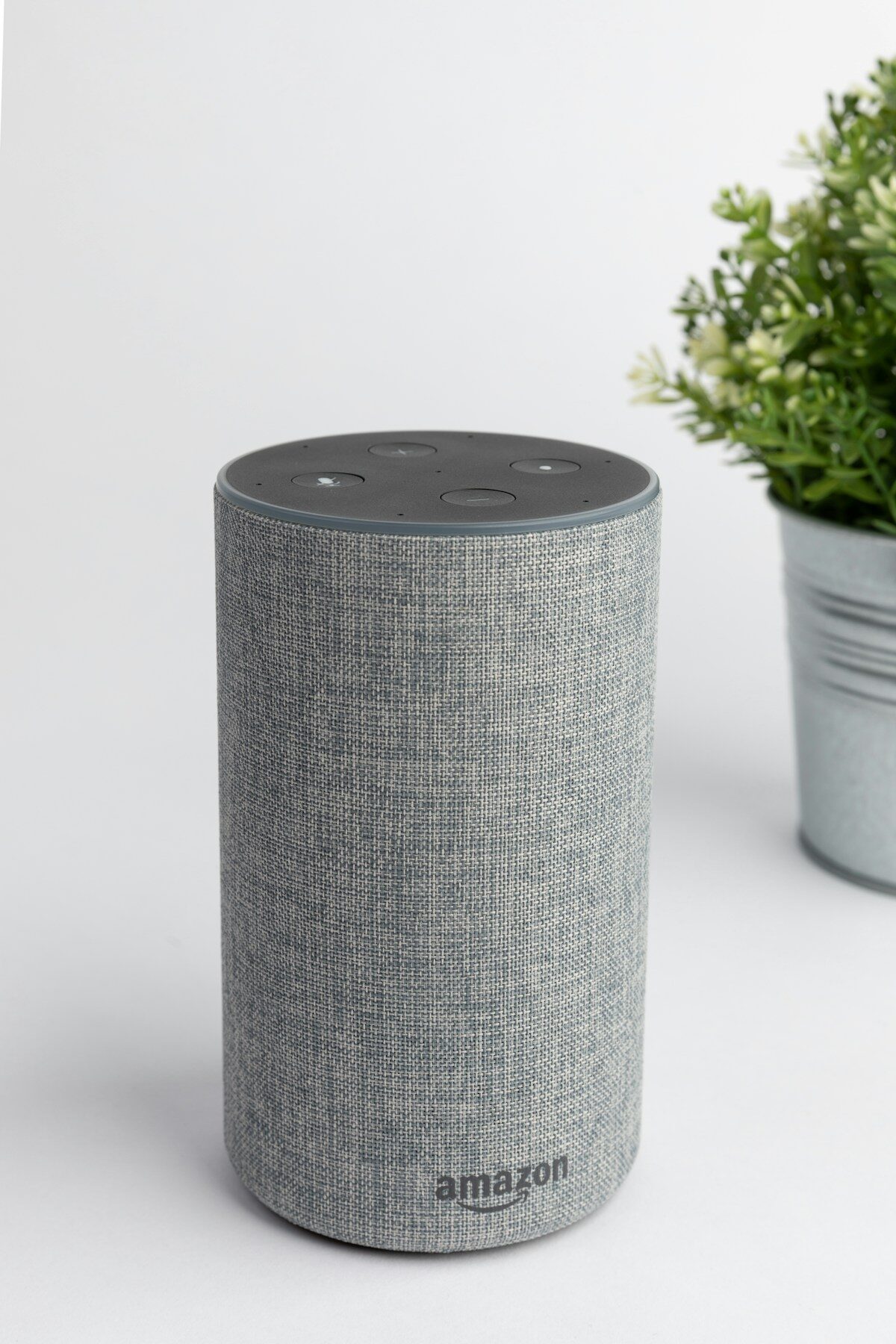 Smart speaker device on table
