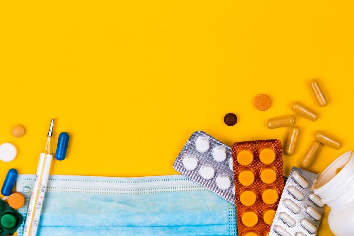 Medical syringe and prescription bottle